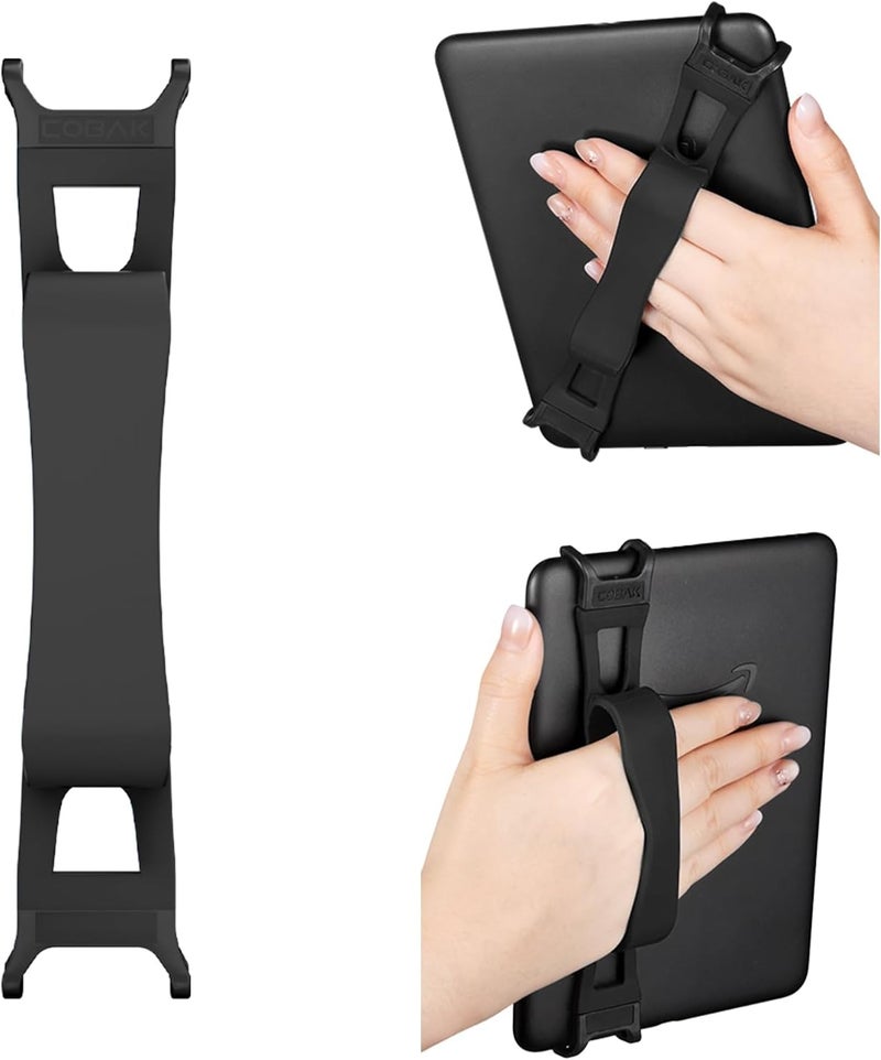 CoBak Hand Strap for 6-7" Kindle/Voyaga/Lenovo/Sony E-Book/Kindle Fire/Kobo/Tablets, Convenient for Bedtime Reading, High-Elastic, Lightweight, Soft and Secure Grip Holder, Black - Image 1